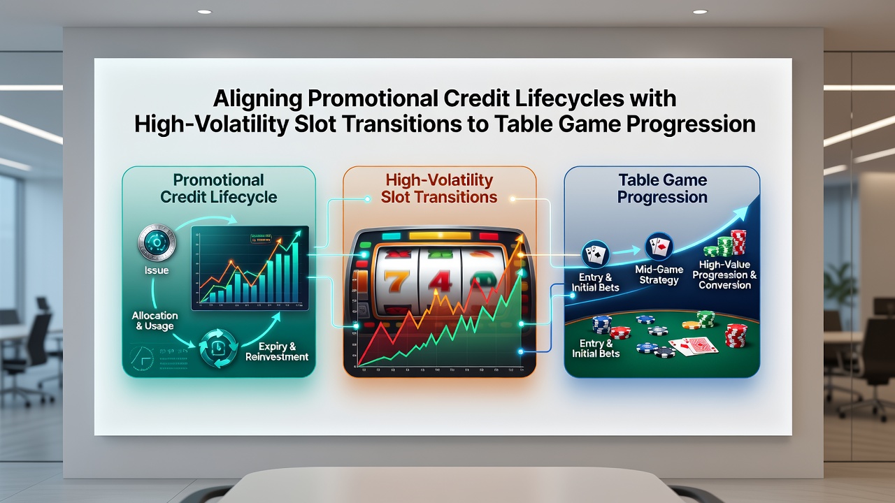 Close-up view of casino chips and digital displays illustrating credit balance transitions between gaming zones