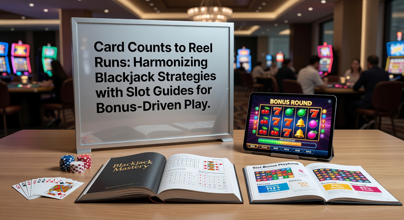 Dynamic split-view of a blackjack hand calculation overlaid on glowing slot reels during a bonus round