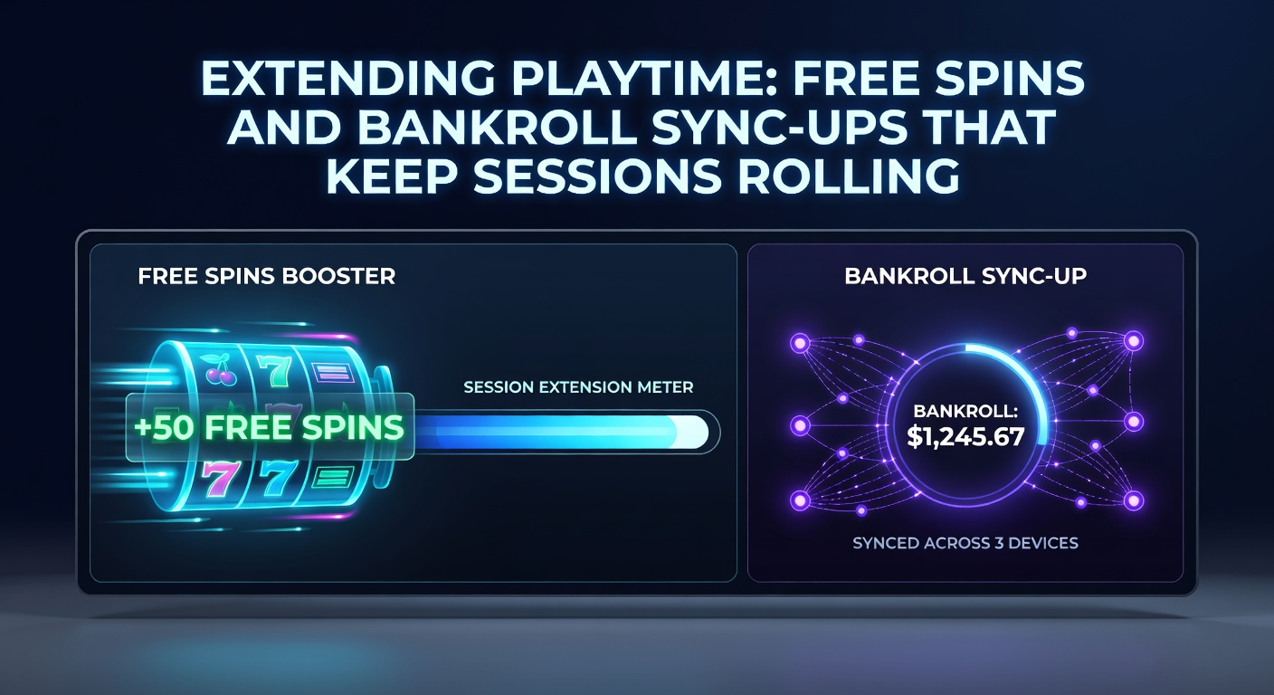 Player's dashboard showing bankroll match bonus active alongside free spins counter, with slot game in background for visual session extension