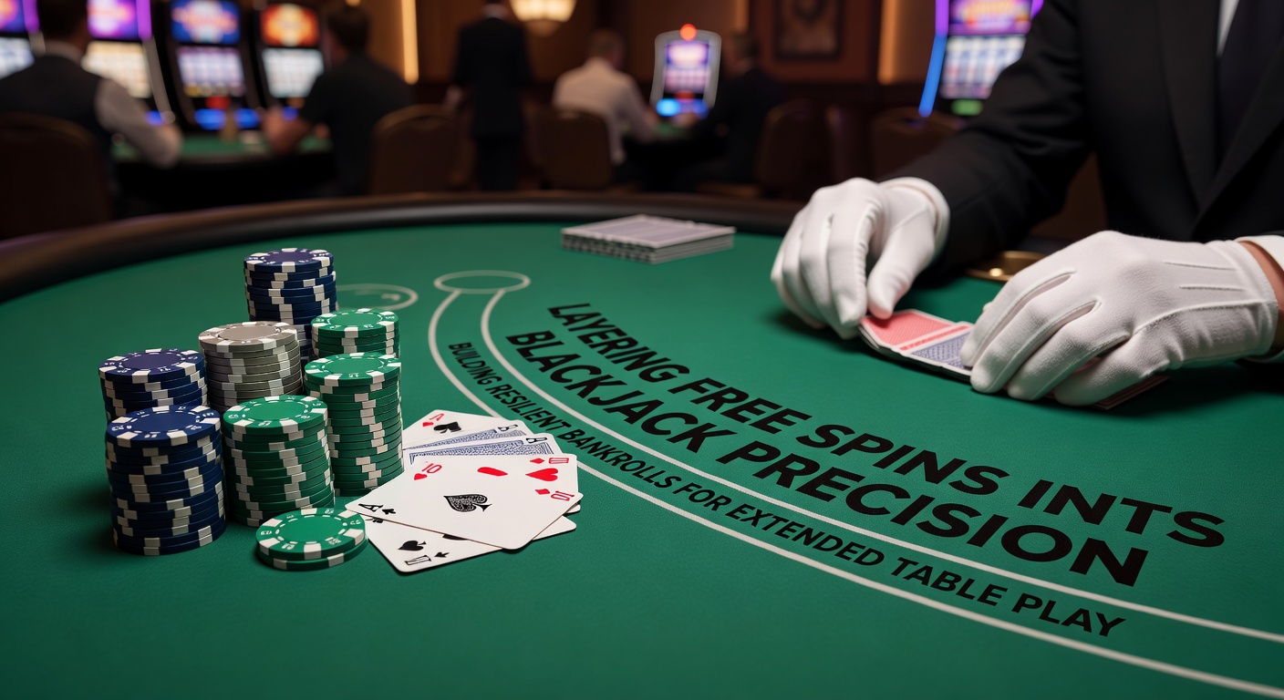 Dynamic casino scene showing slot reels spinning alongside a blackjack table, symbolizing the fusion of slot wins into table game strategies