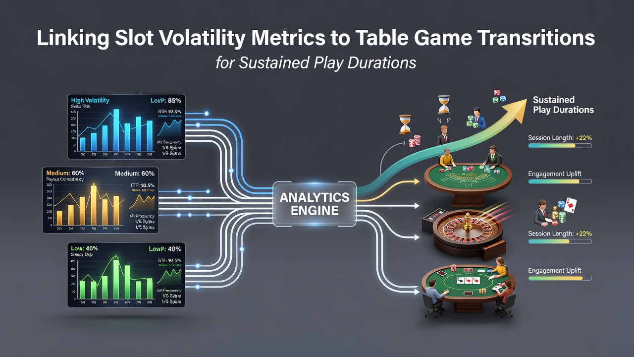 Chart showing slot volatility categories and their impact on average session lengths across casino floors