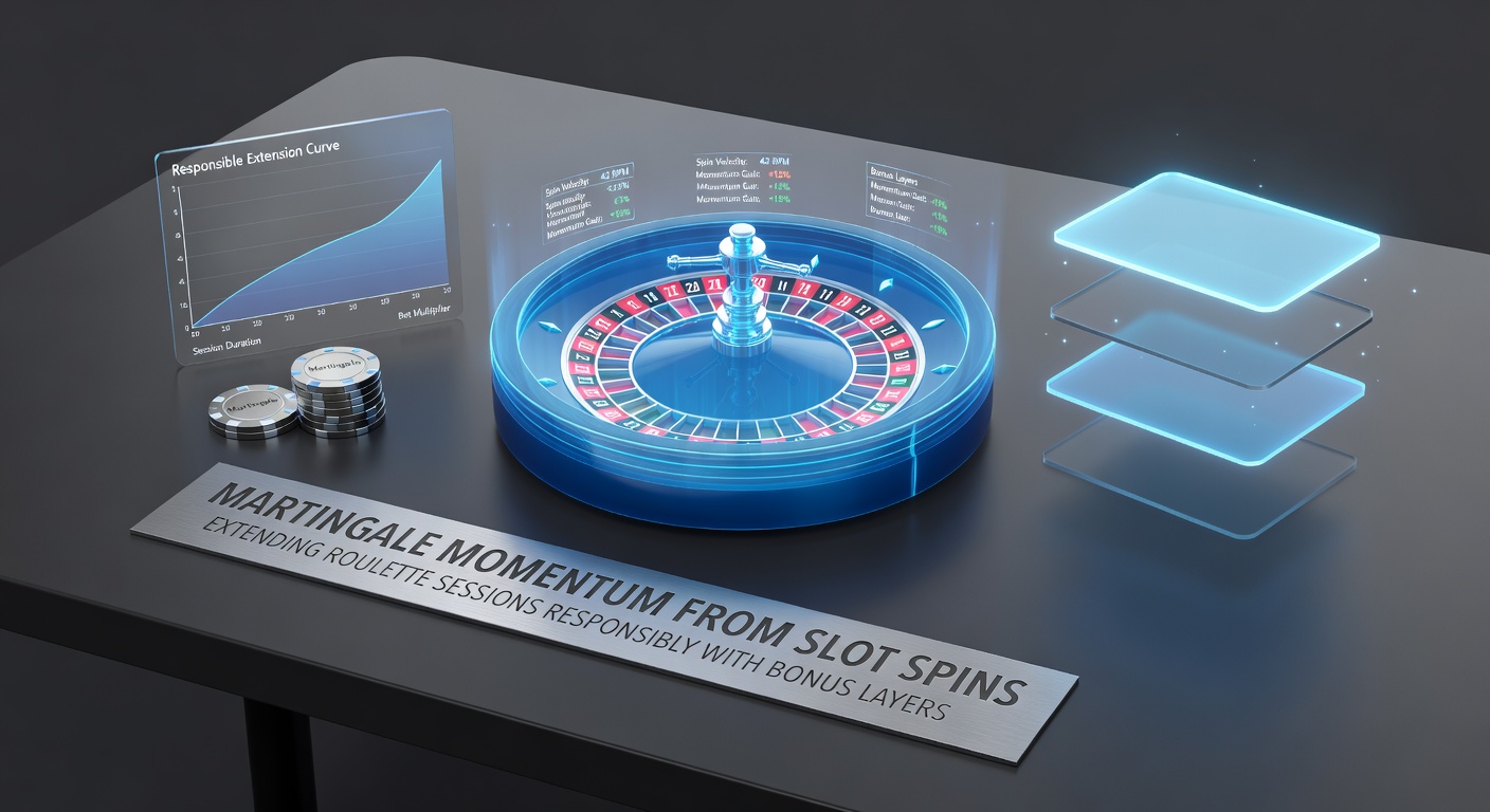Dynamic roulette wheel spinning alongside vibrant slot reels, illustrating momentum transfer from slots to table games