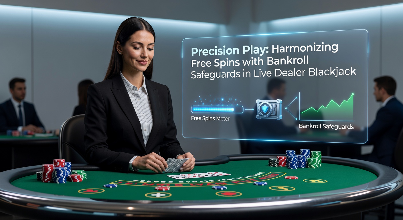 Dynamic scene of a player transitioning slot free spins winnings into a live dealer blackjack table, showcasing precision play in action
