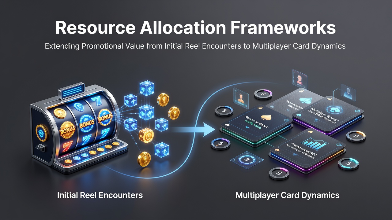 Diagram showing resource allocation flow from slot machine encounters to card game sessions