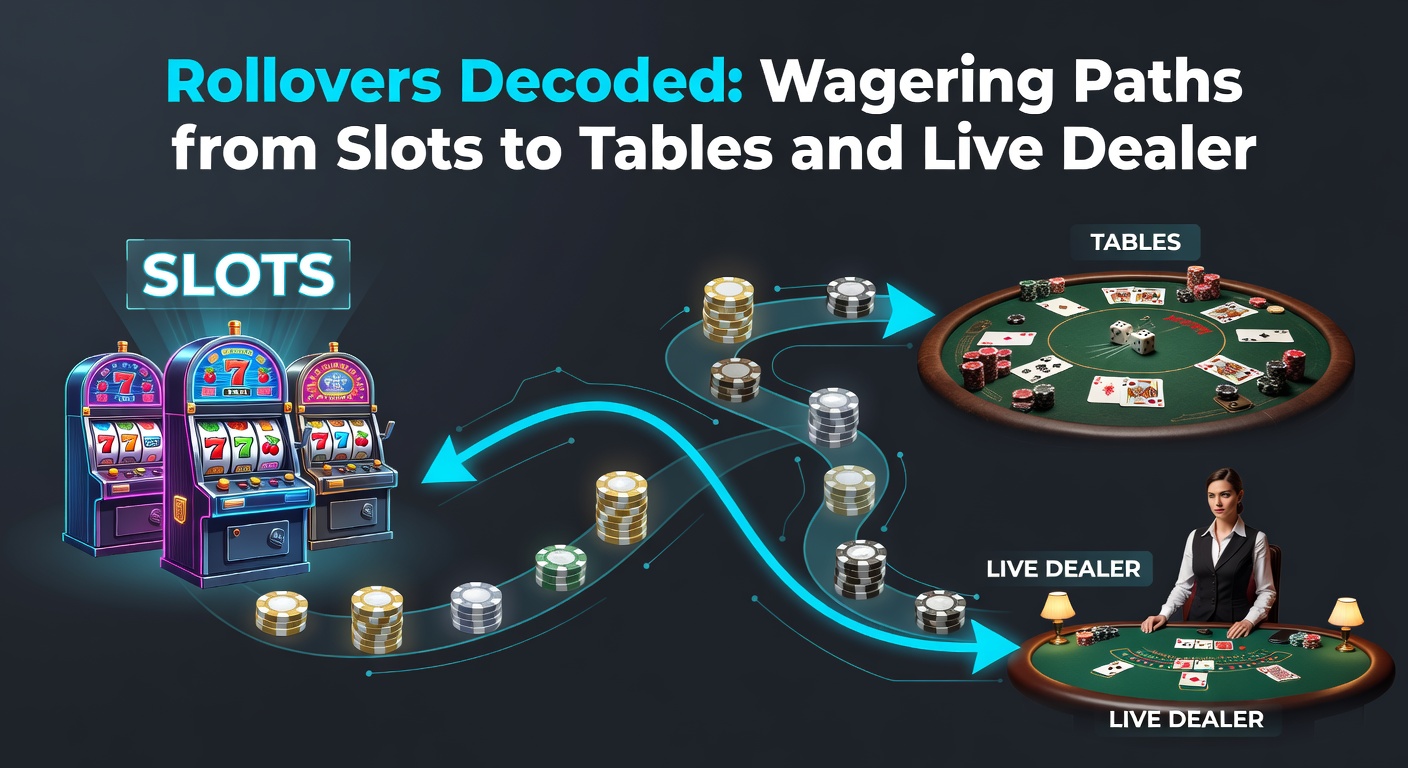 Casino player at a slot machine transitioning to a roulette table, illustrating wagering paths