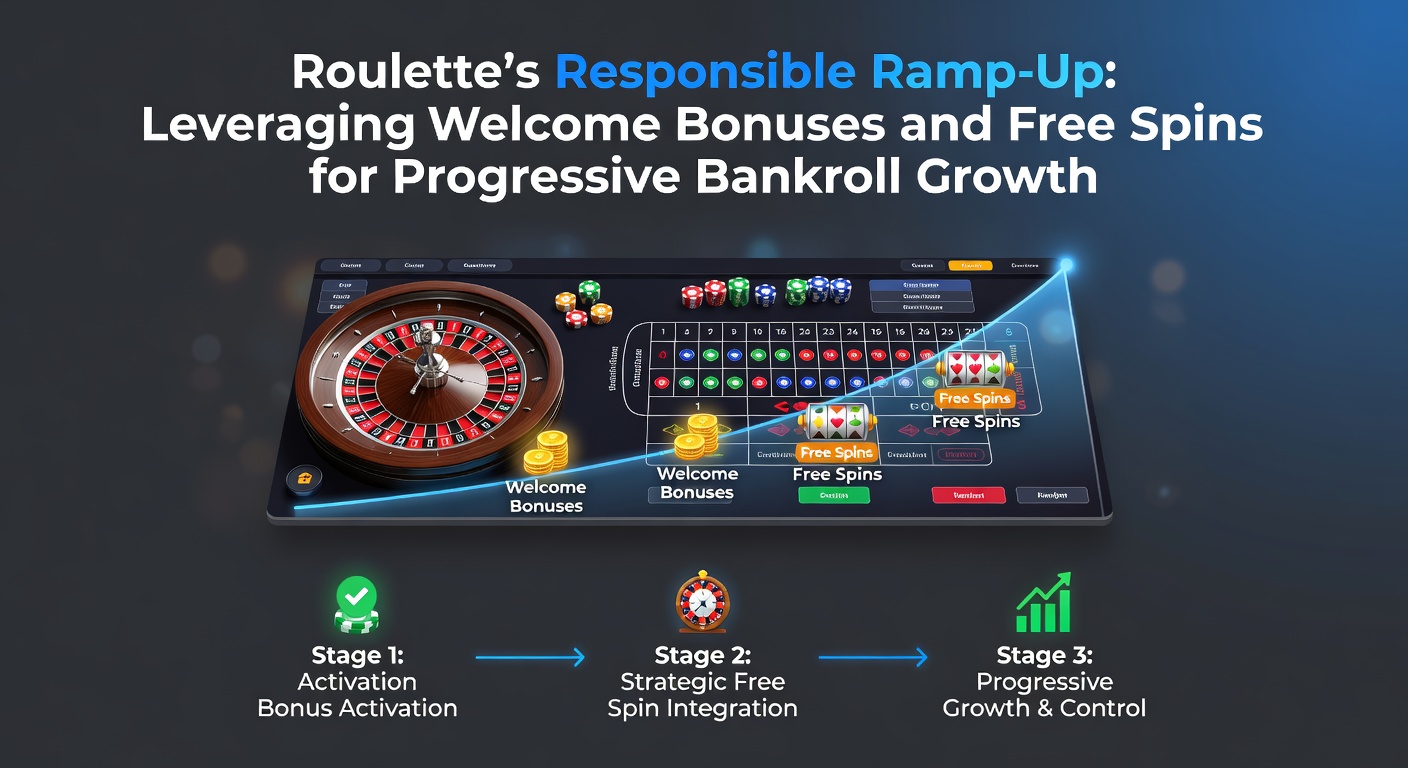 Dynamic chart showing bankroll progression from bonuses and spins to roulette wins, with upward trending lines and roulette wheel overlay